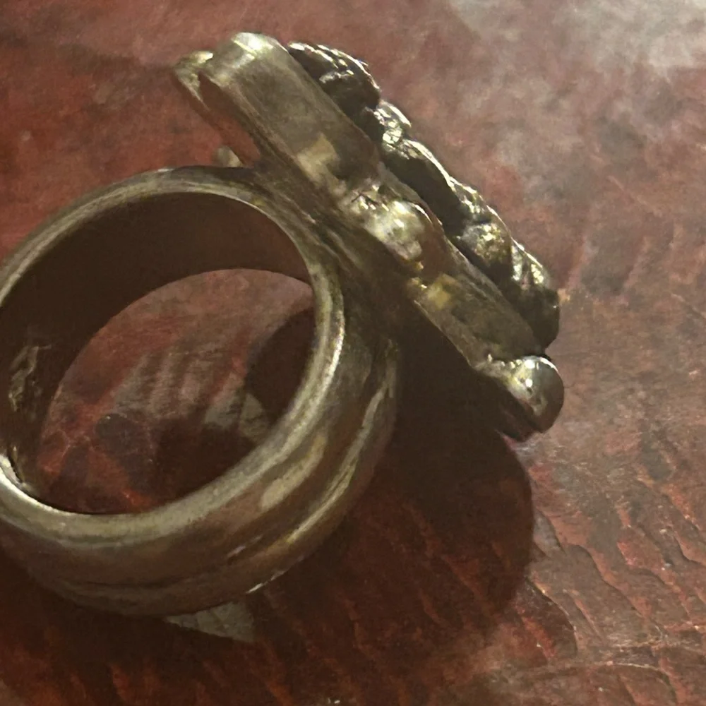 Barry Brinker Sterling Silver 18k Buddha Ring Size 7 - Picture 7 of 8